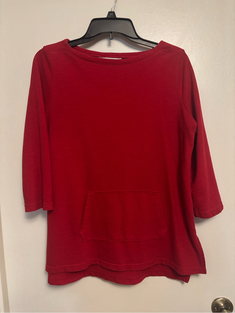 Liz Claiborne Red 3/4 Sleeve Pullover with Front Pocket